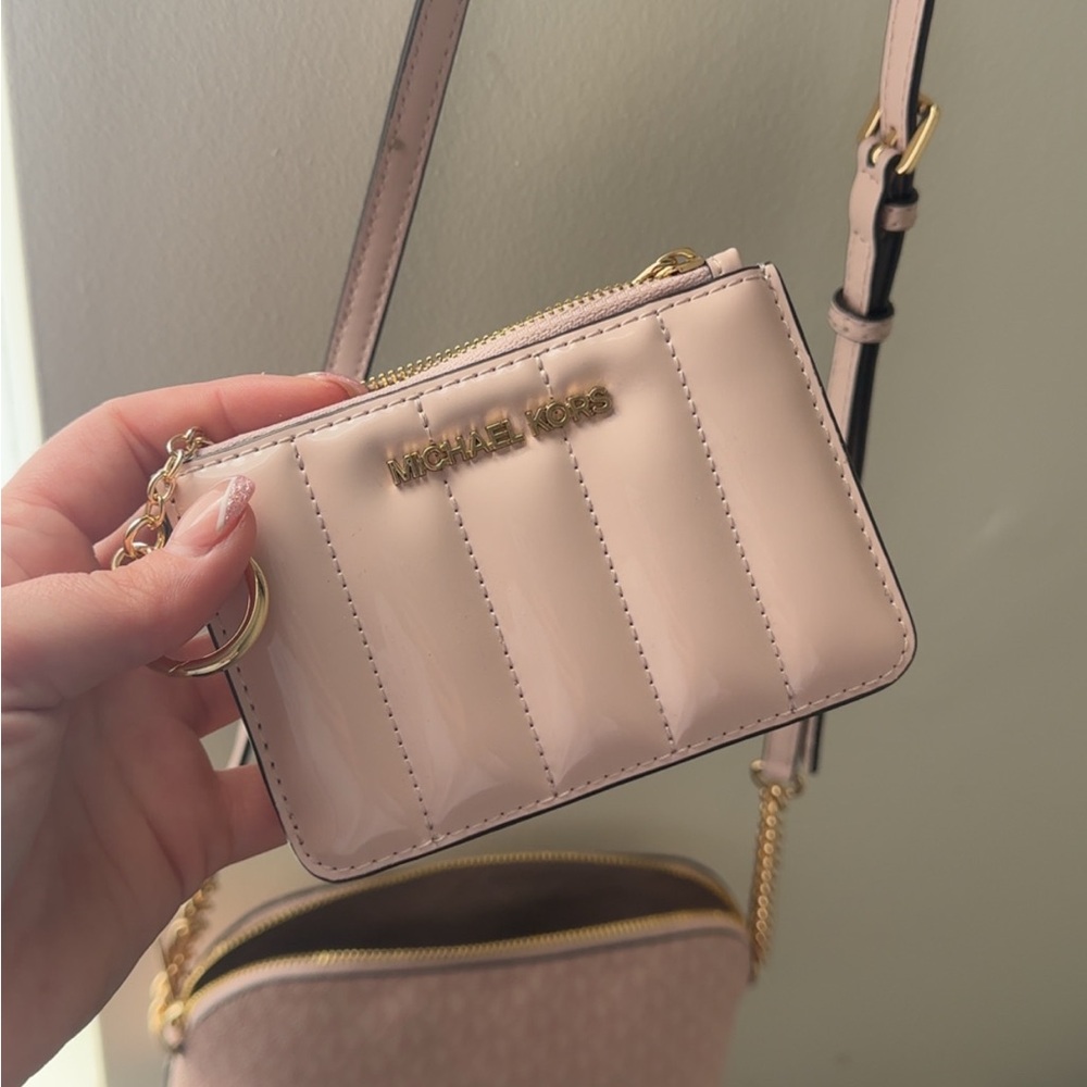 Michael Kors Beige Patent Wristlet